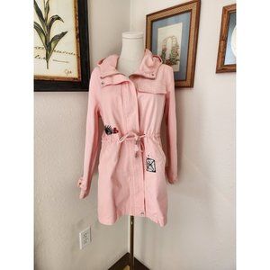 Vintage Pink Patch Coat: CR?Z! Indie Embroidered Retro Jacket